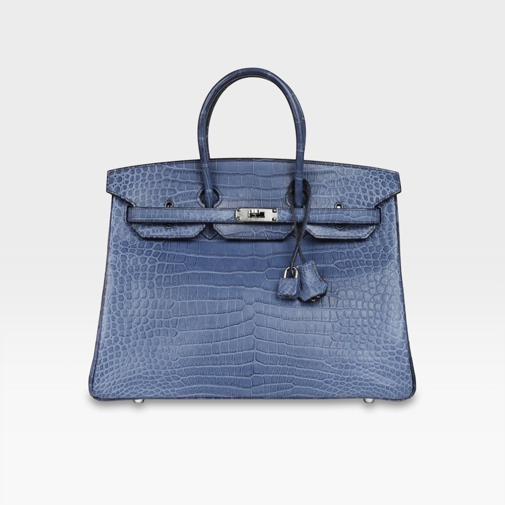 Hermès - Birkin 35 - Bleu Brighton Matte Porosus Crocodile